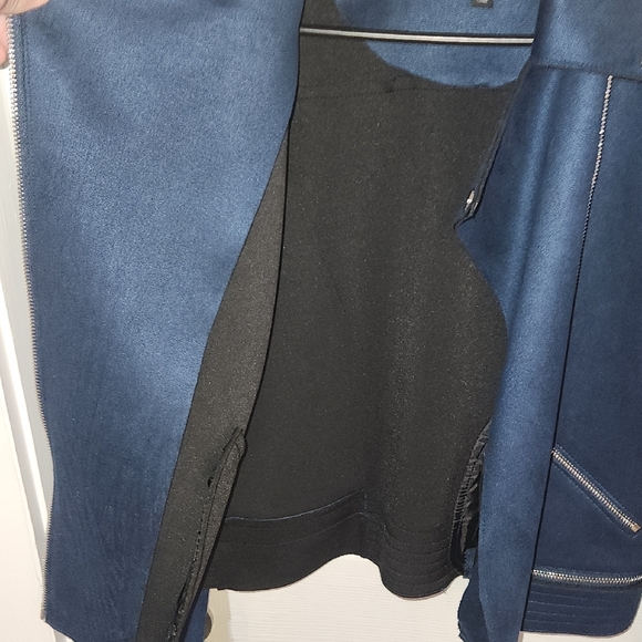Liverpool Faux Suede Moto Jacket with Silver Detailing - Picture 12 of 13